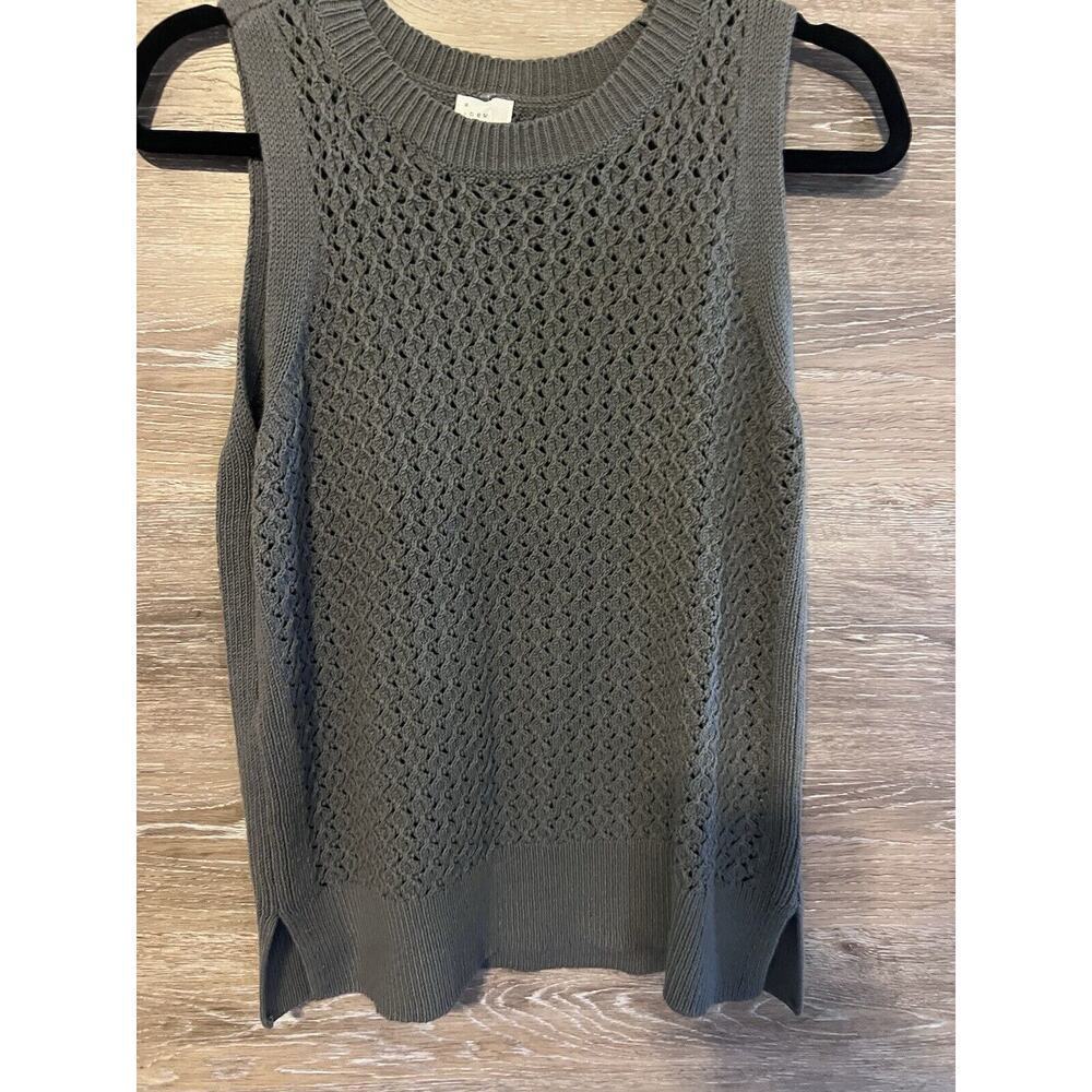 A New Day Womens Vest Military Sage Green Size S Cotton Preppy